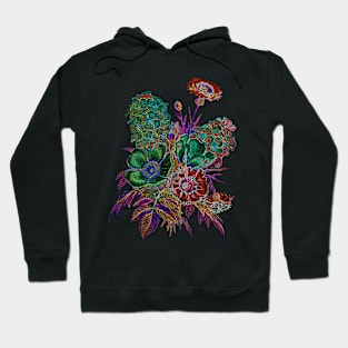 Black Panther Art - Glowing Flowers in the Dark 7 Hoodie